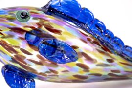 Vis van Glas Licht Blauw | Luxe Wijnschenker | Glazen Dieren Decoratie
