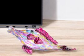 Vis van Glas Roze | Luxe Wijnschenker | Glazen Dieren Decoratie