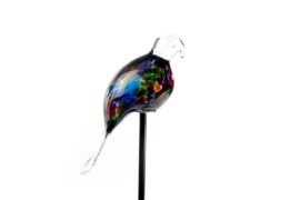 Tuinsteker Vogel Zwart en Kleur | Hangende staart | Luxe Tuindecoratie