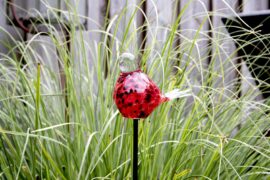 Garden spike | Garden object | Garden Decorations | Bird on Pin | Red