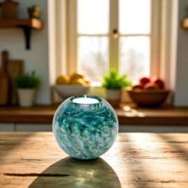 Mini urn met Waxinelichtje | Urn met Theelicht | Turquoise Groen