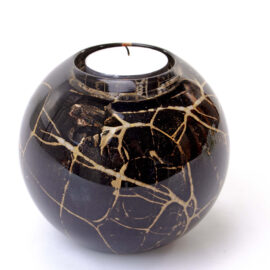 Tealight Mini Urn Black with Gold | Small Urn