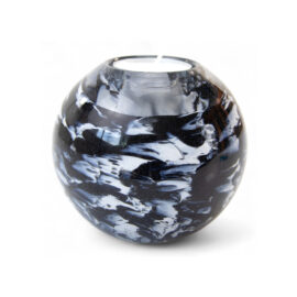 Mini Urn Tea Light Holder Black White | Cremation urn