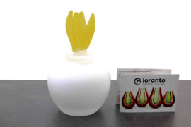 Witte Mini Urn Gele tulp van Loranto 18,5 cm