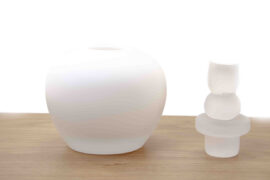 Witte Mini Urn met Kat van Loranto – 18,5 cm