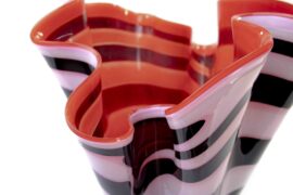 Zebra Vaas van Glas | Luxe Vaas | Zakdoek Vaas | Glazen Vazen | Loranto Vaas