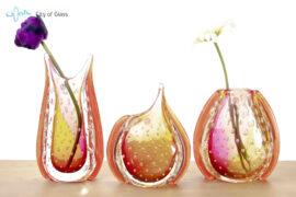 Kristallen vaas Amber Red van Ozzaro – 19 cm, 20 cm en 25 cm
