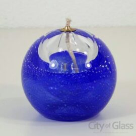 Olielamp van Boheems Kristal ”Bubble” – Blauw