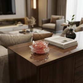 Mini Urn Gedenk Roos | Rood & Bladgoud | Luxe Urn