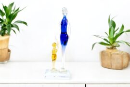Mother and Child Glass Sculpture