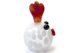 Kip van mat Glas | Glazen Vogel | Wit