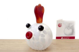 Kip van mat Glas | Glazen Vogel | Wit