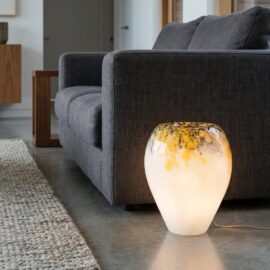 Glass lamp | Sphere shape | Gold Black | H34 cm