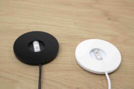 LED Plateau Rond 6 cm Glaskunst Verlichting Zwart & Wit