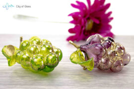 Grape in Murano glass with gold leaf