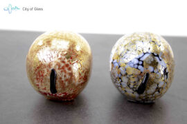 Pig in Murano glass with gold leaf