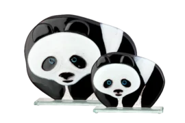 Fusion Glass Panda | Fusing glass | Kunst glas | Luxe Object |