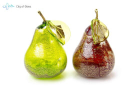 Murano Glas Peer glas met bladgoud