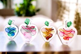 Crystal apple by Ozzaro in red, yellow and blue