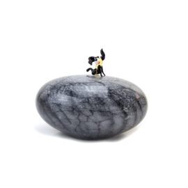 Dog Urn | Stone Shape | Spaniel | 15cm | Gray | Capacity 250-300ml