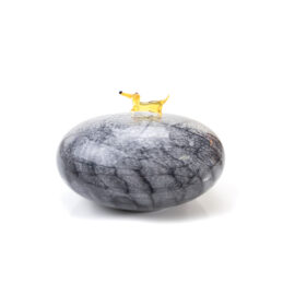 Urn Dog | Stone Shape | Golden | 15cm | Gray | Capacity 250-300ml