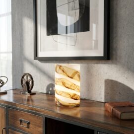 Cylinder Lamp | Brown Ring | H26cm
