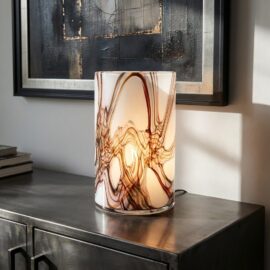 Cylinder Lamp | Brown Splash | H26cm