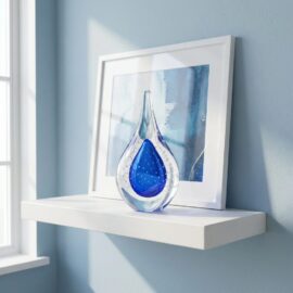 Kristallen Druppel | Bubbles | Blauw | H15cm