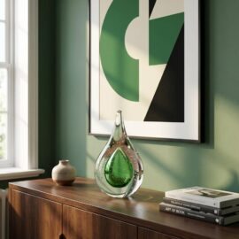 Kristallen Druppel | Bubbles | Groen | H15cm