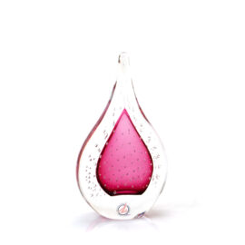 Kristallen Druppel | Bubbles | Rood/Roze | H15cm