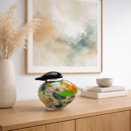 Vogels Linea Multicolor | Dieren Decoratie | 24 & 30cm | Glass Birds