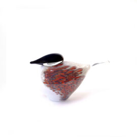 Vogels Red Feather | Luxe Decoratie | 24 & 30cm | Glazen Vogels