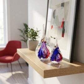 Crystal Drops | Red & Blue | 19cm & 15cm