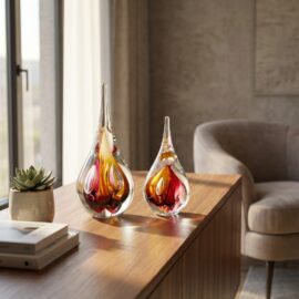 Crystal Drops | Red & Brown | 19cm & 15cm