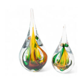 Crystal Drops | Green & Gold | 19cm & 15cm