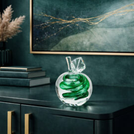 Kristallen Appel Groen | Luxe Glascadeau | Handgemaakt | H11cm | Ozzaro