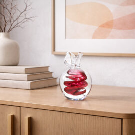 Kristallen Appel Rood | Luxe Glascadeau | Handgemaakt | H11cm | Ozzaro