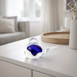 Decorative crystal bird | Blue | L16cm | Ozzaro