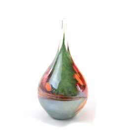 Mini Urn Druppel | Green & Orange | Inhoud 200ml | H15cm