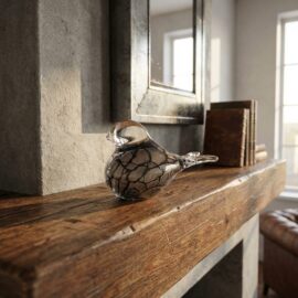 Mini Urn Bird | Beige Marble | Glass Urn | 50ml