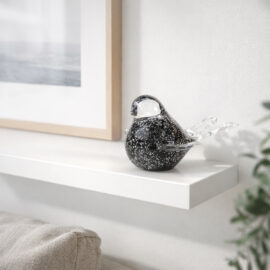 Mini Urn Bird | Black Silver Dust | With wings | 50ml