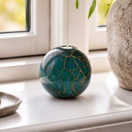 Urn Waxinelichthouder XL | Groen & Goud | 1.6L | Handgemaakt in EU
