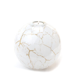 Urn Waxinelichthouder XL | Wit & Bladgoud | 1.6L | Handgemaakt in EU