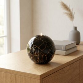 Urn Waxinelichthouder XL | Zwart & Bladgoud | 1,6L | Handgemaakt in EU