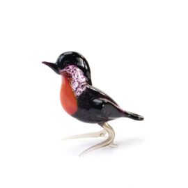 Glazen Roodborst | Decoratief Vogelbeeld | Glazen Beeldjes | 9cm