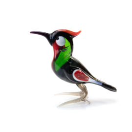 Glazen Specht | Decoratief Vogelbeeld | Glazen Beeldjes | 9cm