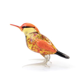 Glazen Oranje Vogel | Decoratief Vogelbeeld | Glazen Beeldjes | 8-9cm