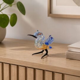 Glazen IJsvogel met Gespreide Vleugels | Glazen Beeldjes | 9cm